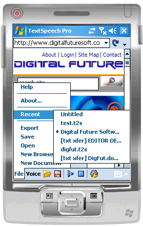 TextSpeech Pro for Windows Mobile Professional (Pocket PC)