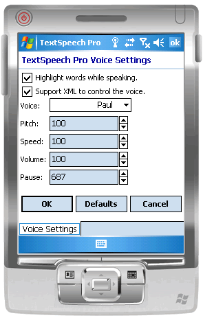 TextSpeech Pro for Windows Mobile Professional (Pocket PC)