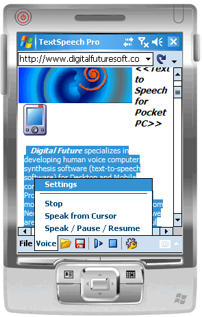 TextSpeech Pro for Windows Mobile Professional (Pocket PC)
