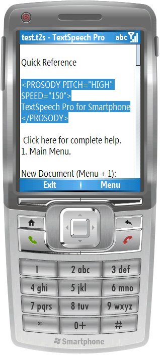 TextSpeech Pro for Windows Mobile Classic (Smartphone)