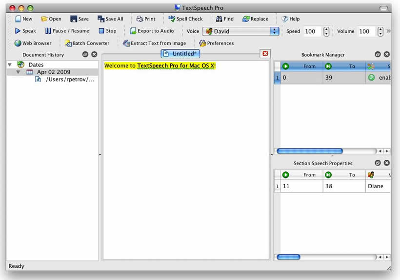 TextSpeech Pro for Mac OS X